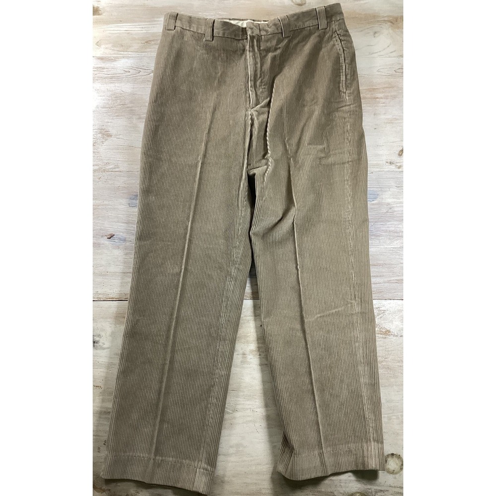 Vintage LL Bean Men's 37x30 Tan Thick Cord Corduroy Pants Baggy‎ Grunge